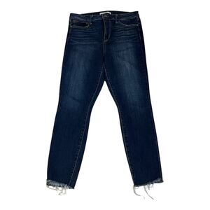 Sam Edelman Jeans Women's 31 Blue High Rise Skinny Ankle Raw Hem Stretch